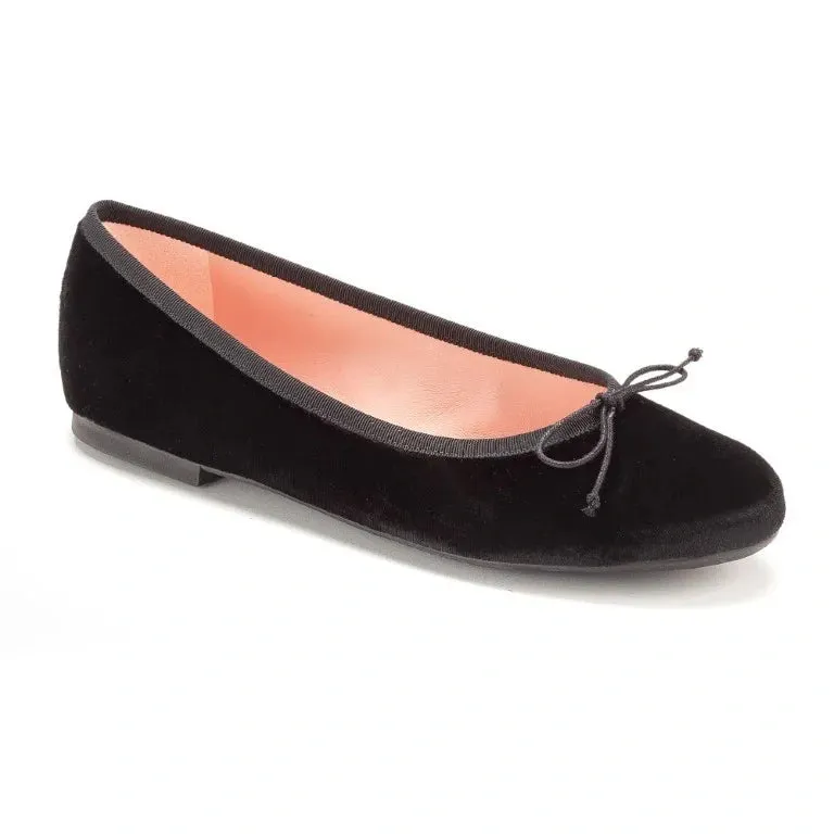 49909 - Black Velvet Flats for Teen/Women by Pretty Ballerinas