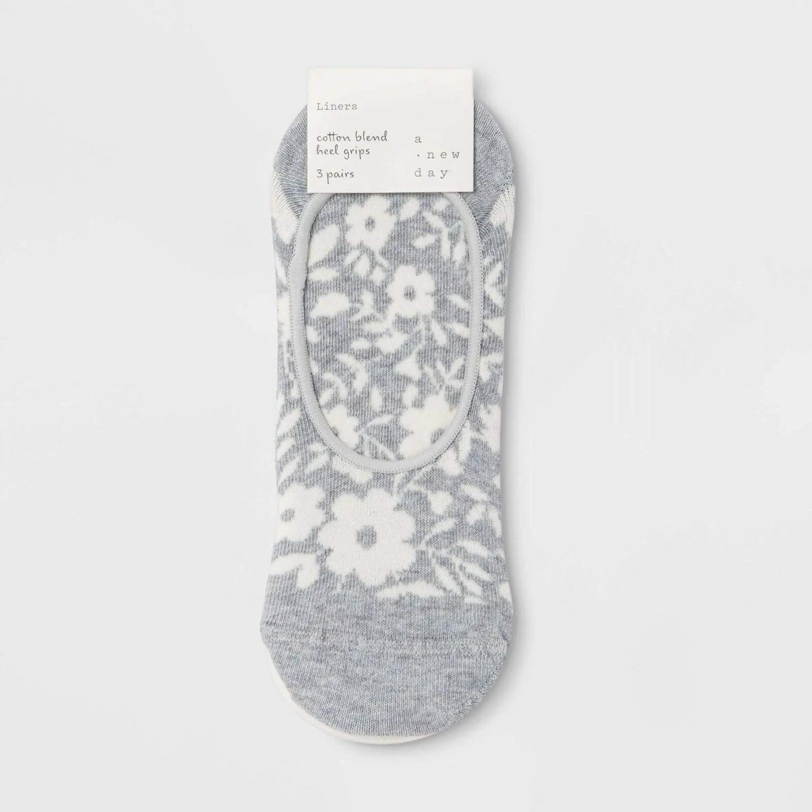 A New Day Women's Floral 3 Pack Liner Socks