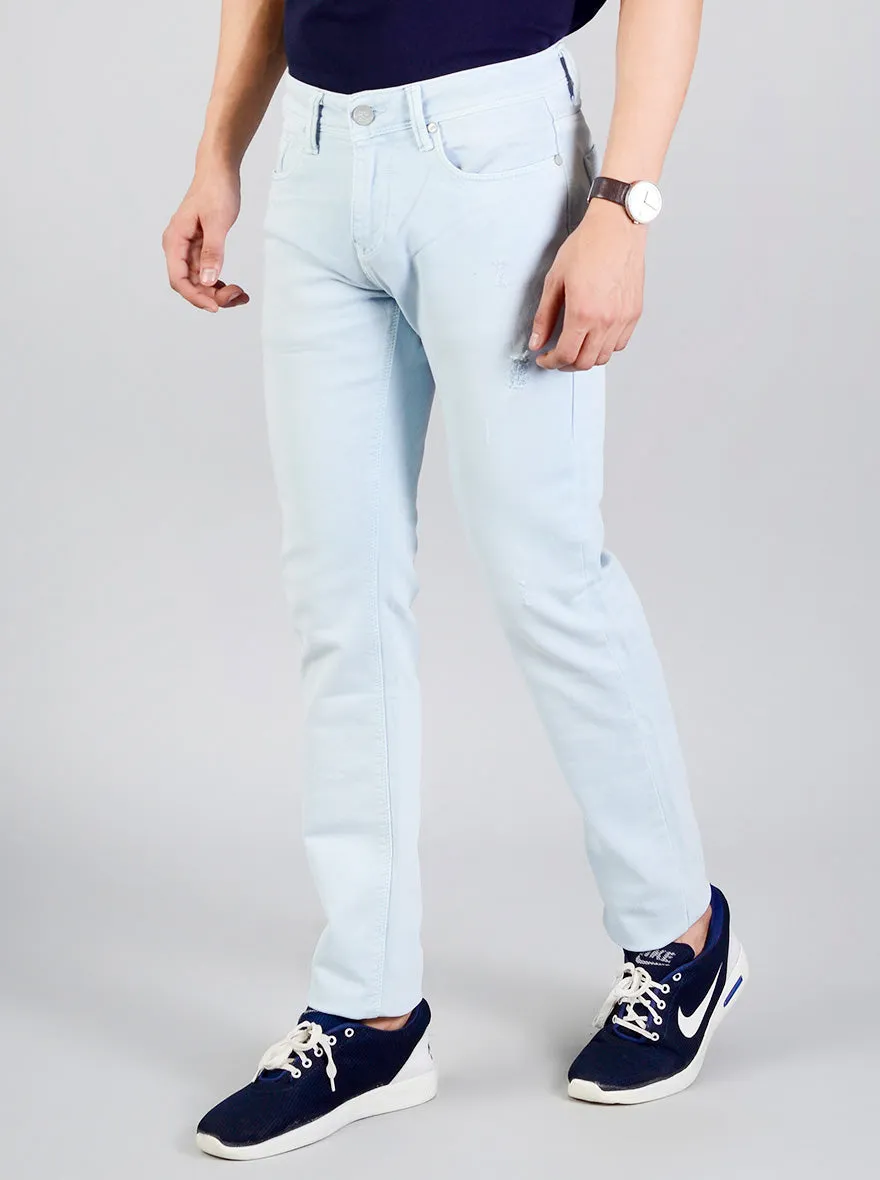 Air Blue Solid Slim Fit Jeans | JadeBlue