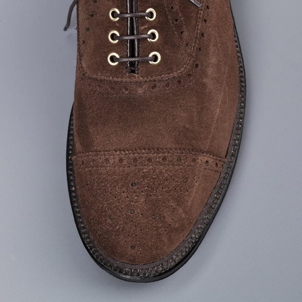 Alden medallion toe 5 eye oxford humus suede