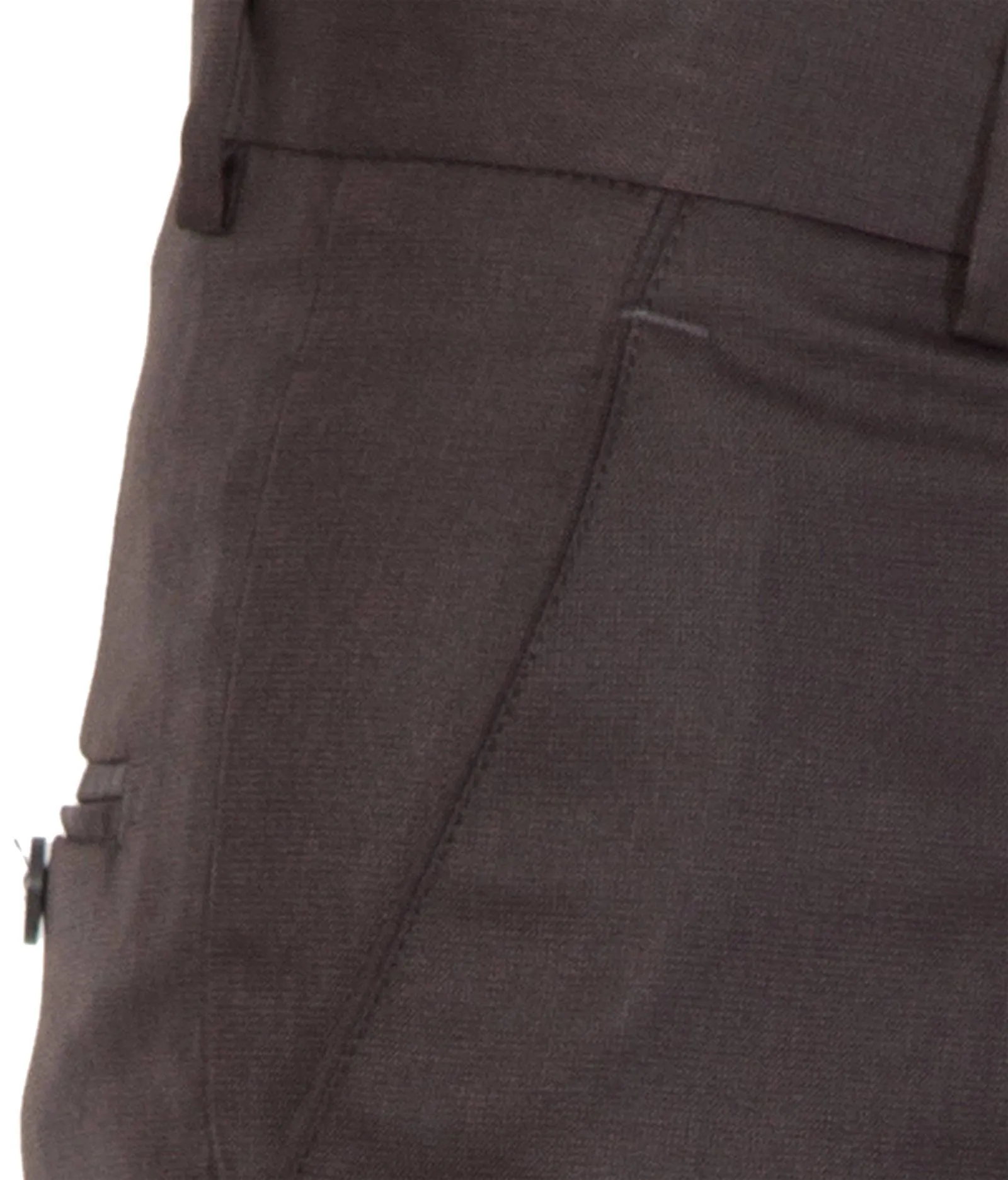 American-Elm Men Brown Cotton Solid Formal Trouser