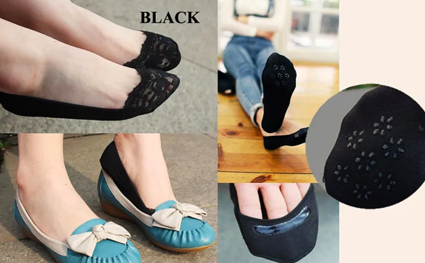 Anti slip Lace No Show Invisible Ankle Socks