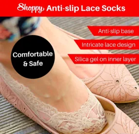 Anti slip Lace No Show Invisible Ankle Socks