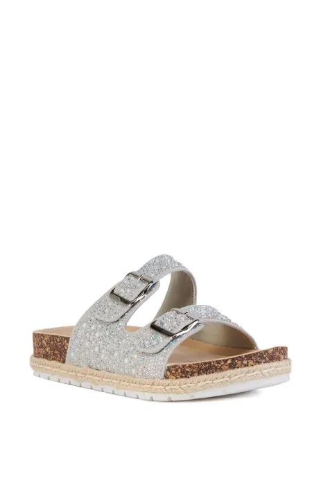 AQUILA-SILVER FLAT SANDAL