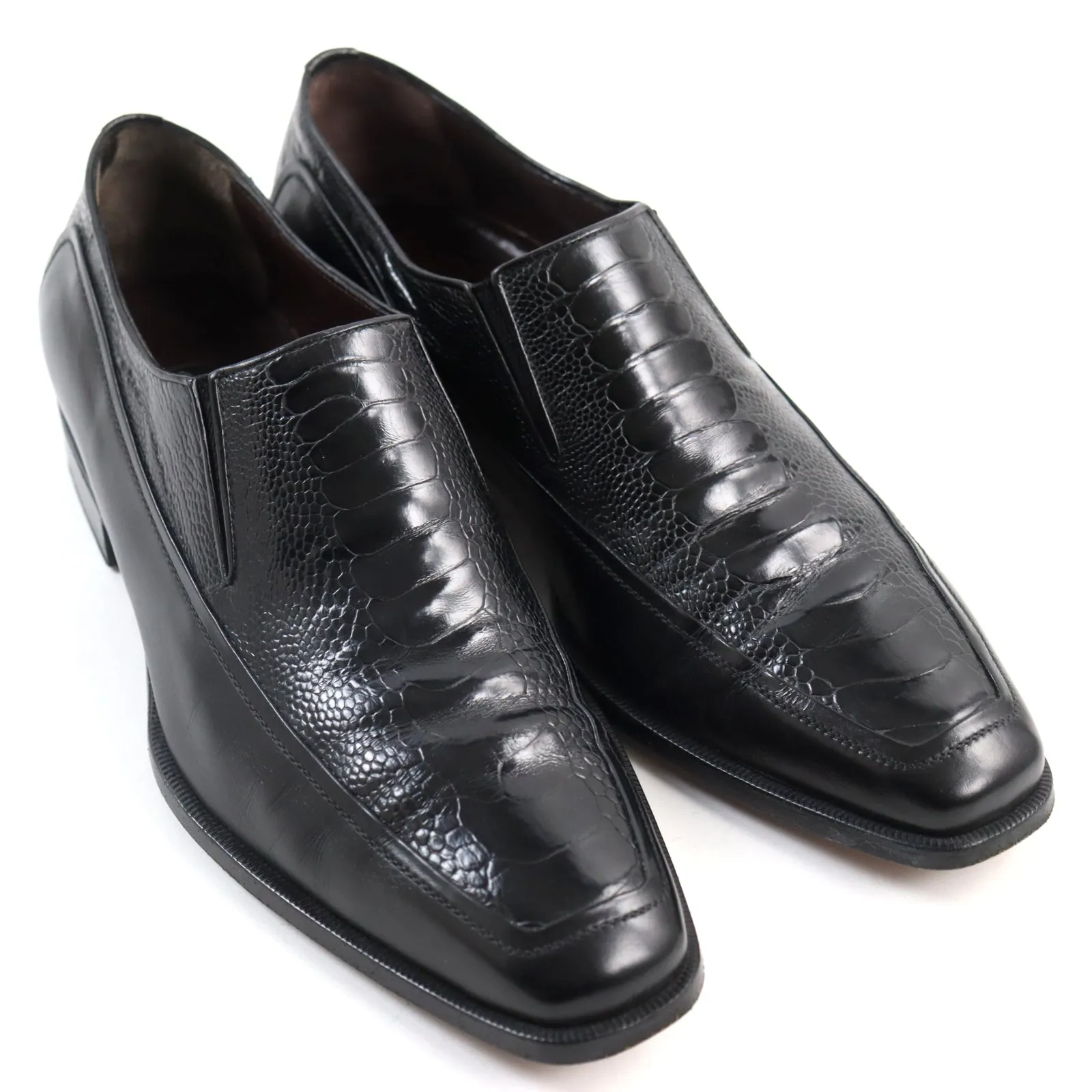 a.testoni Leather Loafers Black 6 Italy Mens