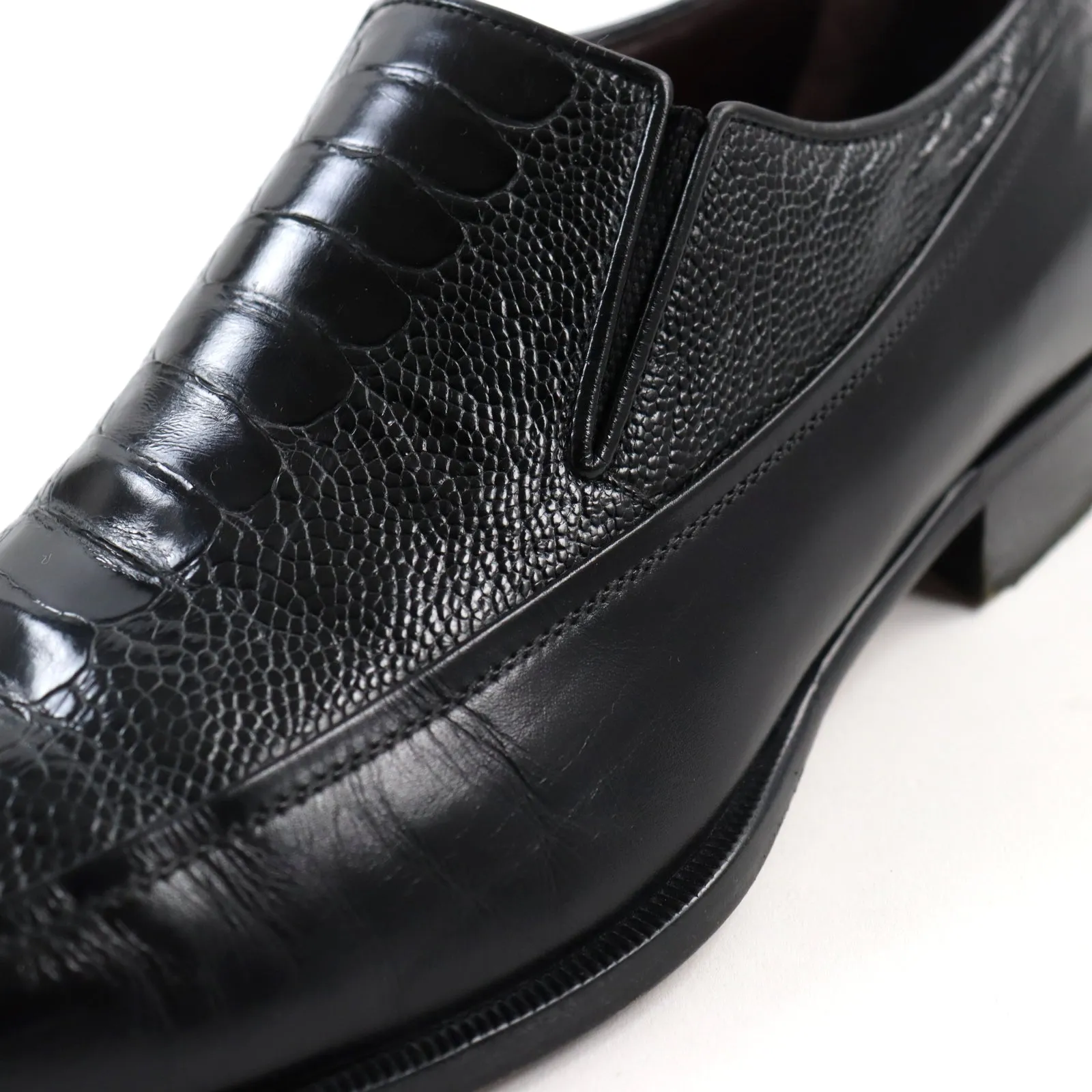 a.testoni Leather Loafers Black 6 Italy Mens