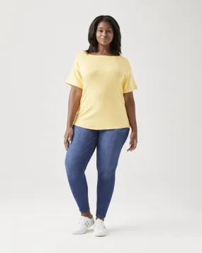 Aubrey Boat-Neck Tee | Yellow