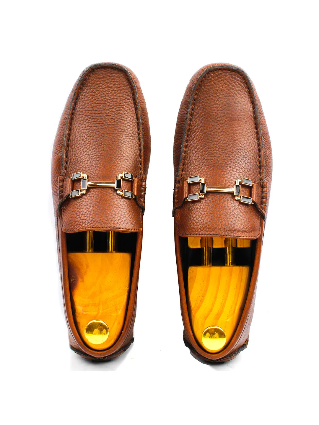 Bingo Tan Loafers with Buckle