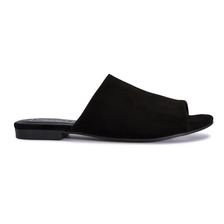 Black Flat Mules