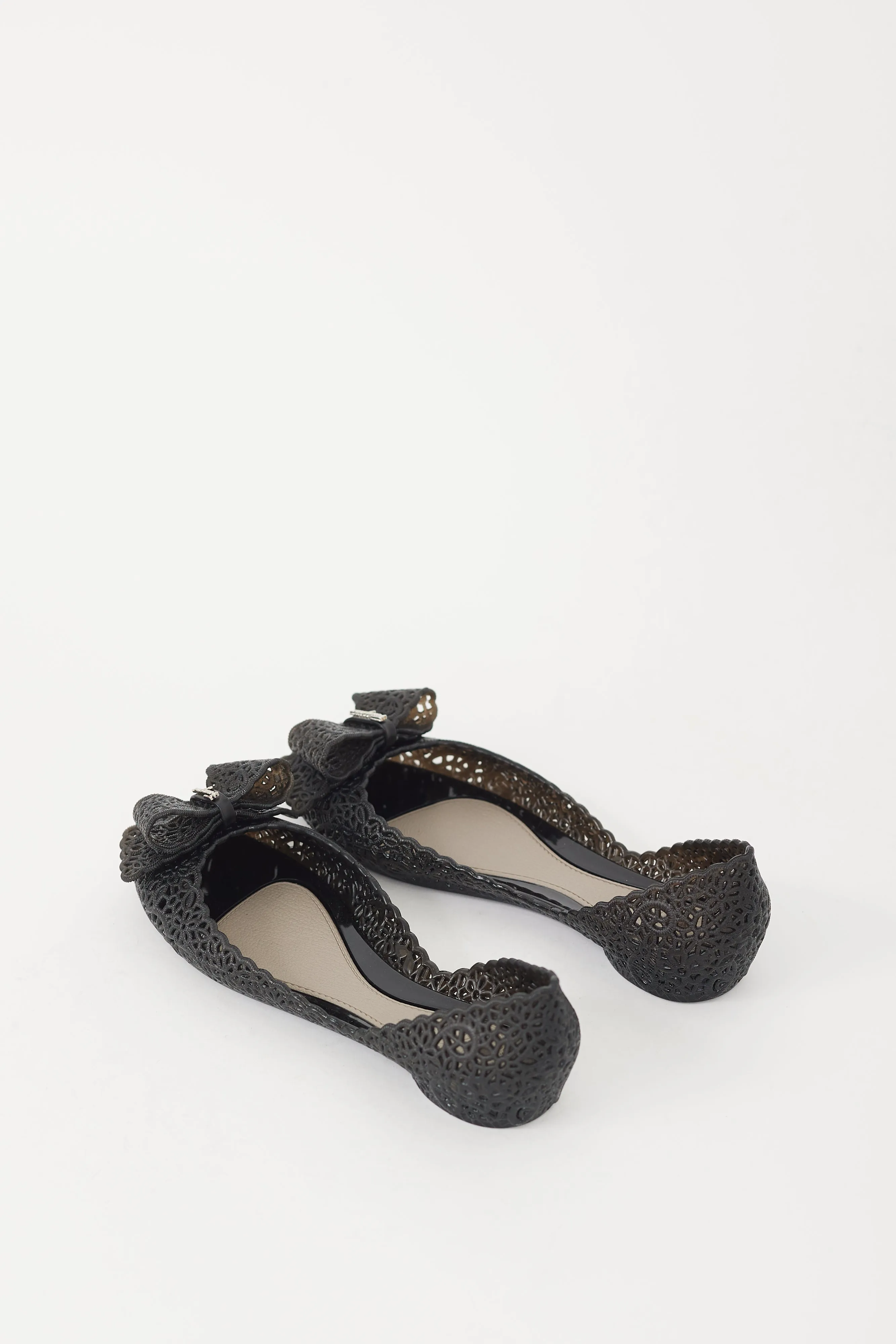 Black Floral Cutout Nilly Ballet Flat