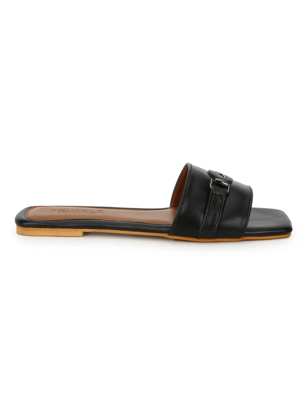 Black PU Slip-On Flats (TC-ST-006-BLK)