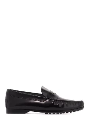 BRUSHED LEATHER LOAFERS WITH PENNY DETAIL