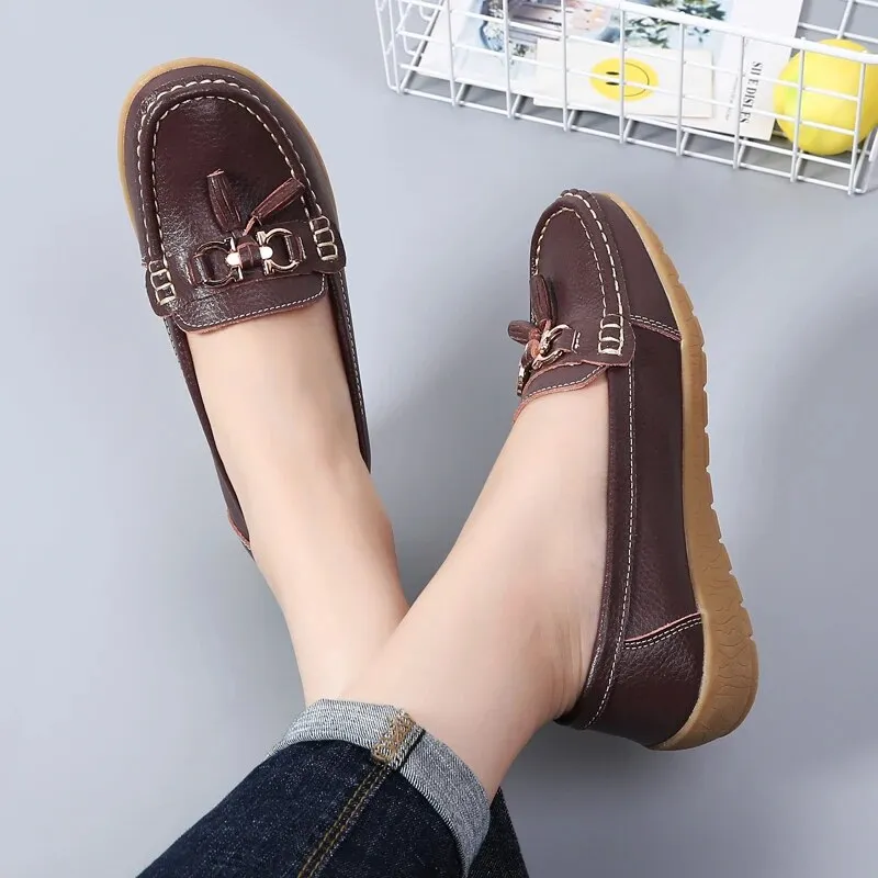 Caleda Leather Trassel Loafers