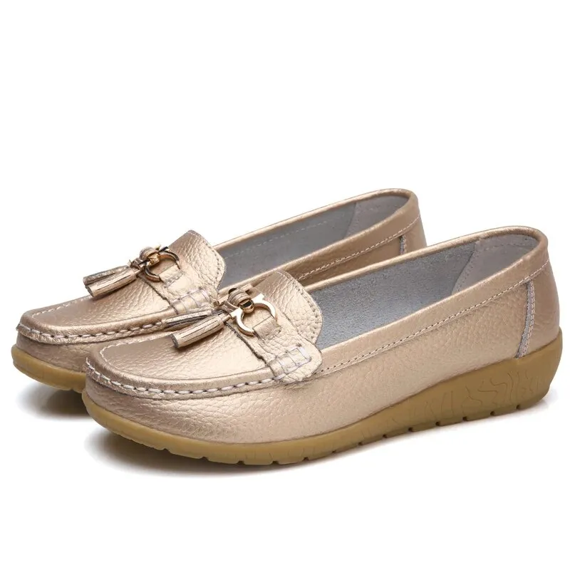 Caleda Leather Trassel Loafers