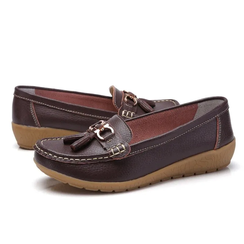 Caleda Leather Trassel Loafers