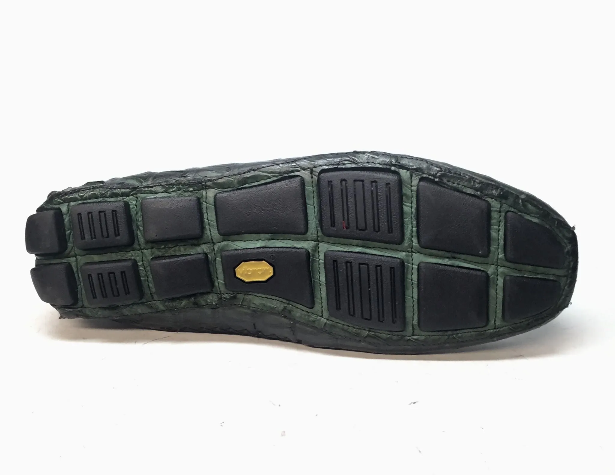 Calzoleria Toscana All-Over Green Crocodile Belly Loafers