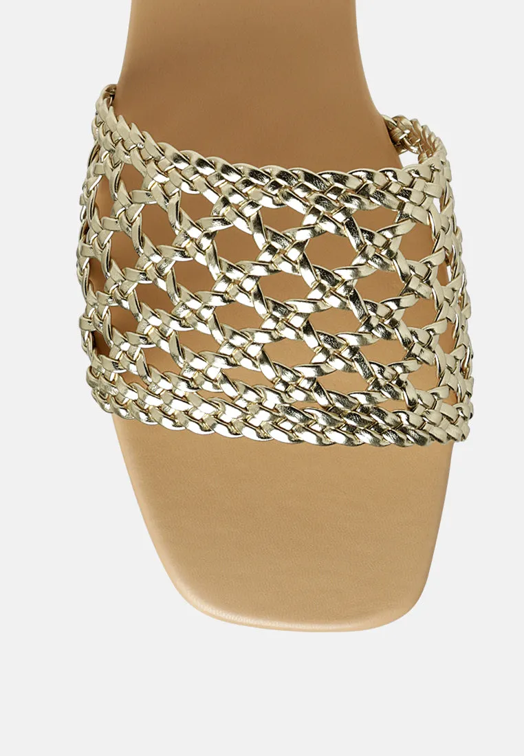 Chiara Woven Strap Slip-On Flats