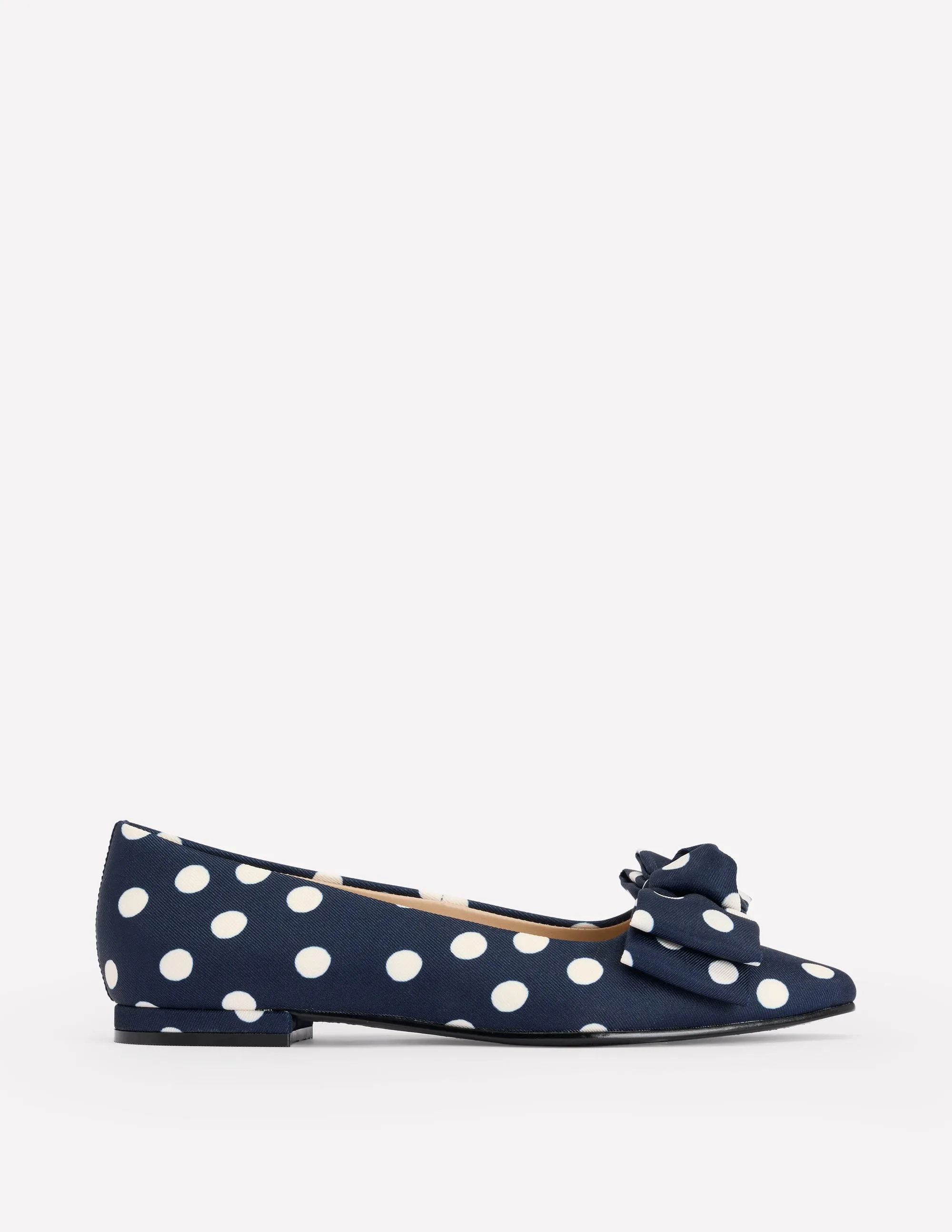 Chisel Toe Ballet Flat-French Navy, Abstract Dot