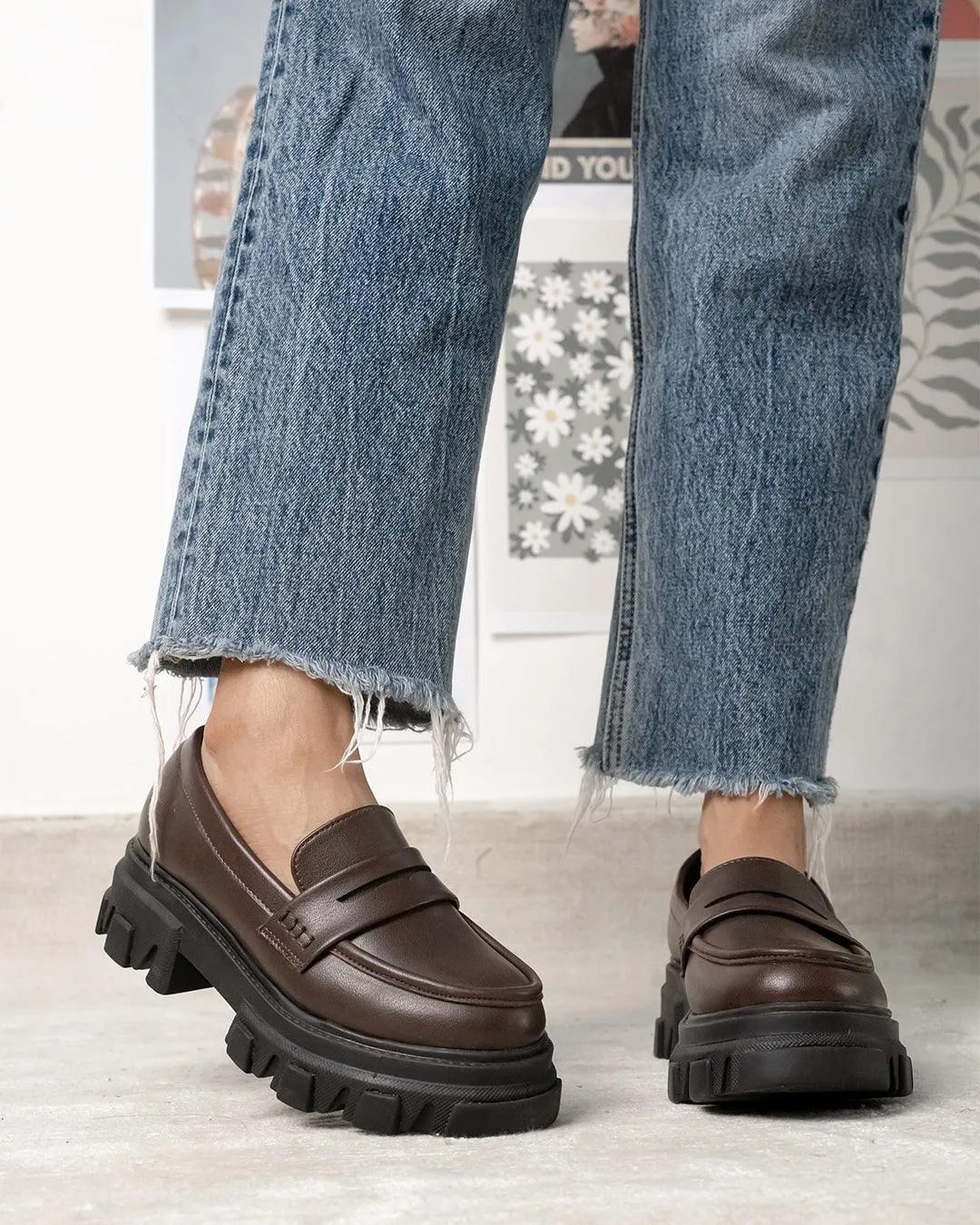 Chunky Brown Trending Loafers