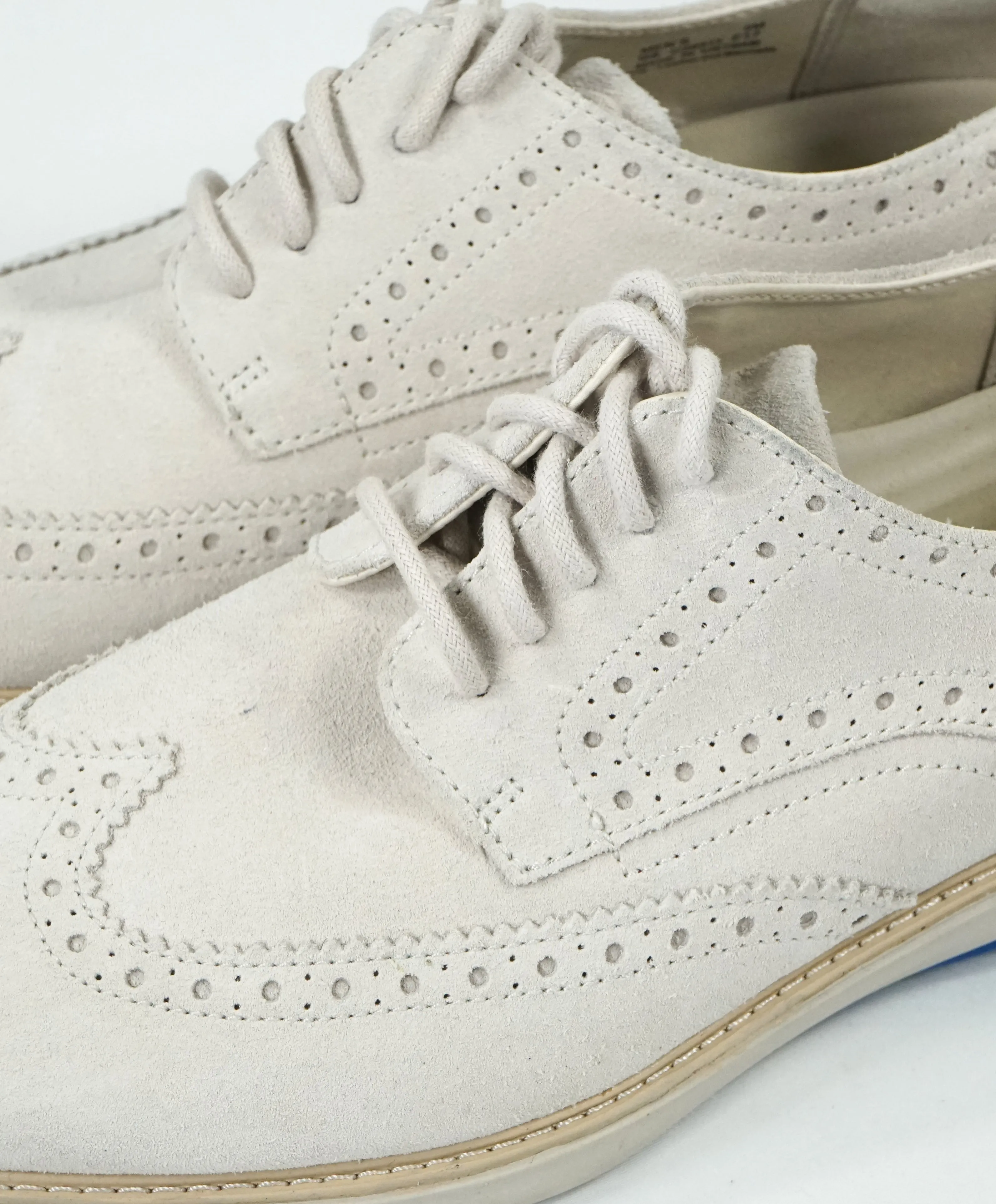 COLE HAAN - GrandEvolution Suede Off White Brogue Oxfords - 9