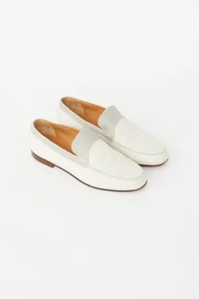 Cream & Grey Leather Tommy Loafer