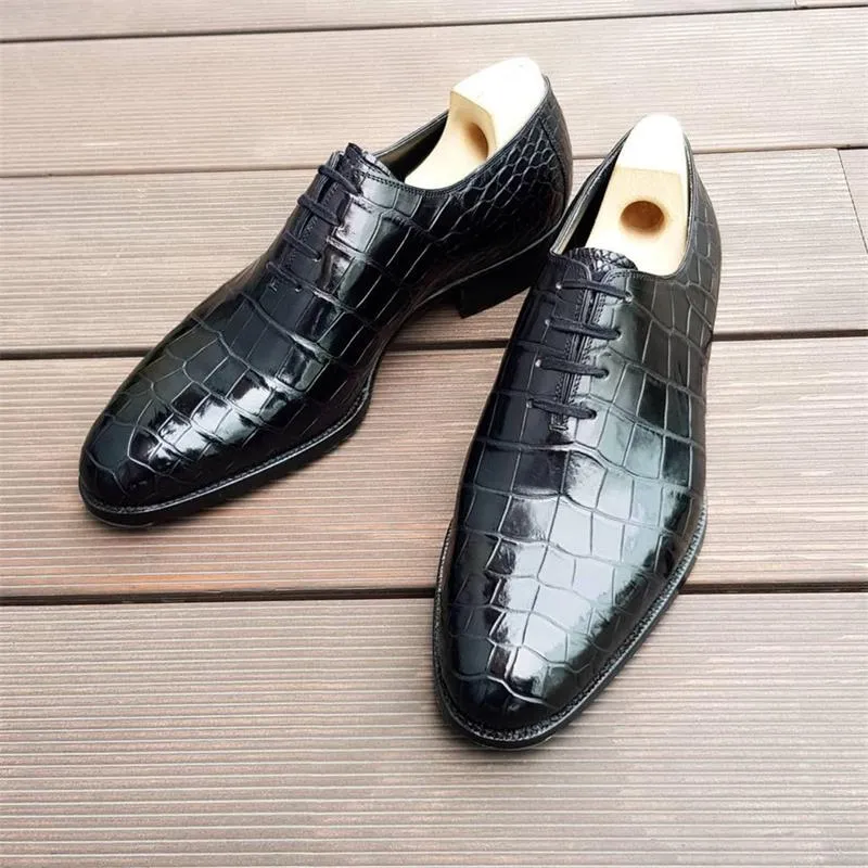 Crocodile Pattern PU Oxfords Shoes