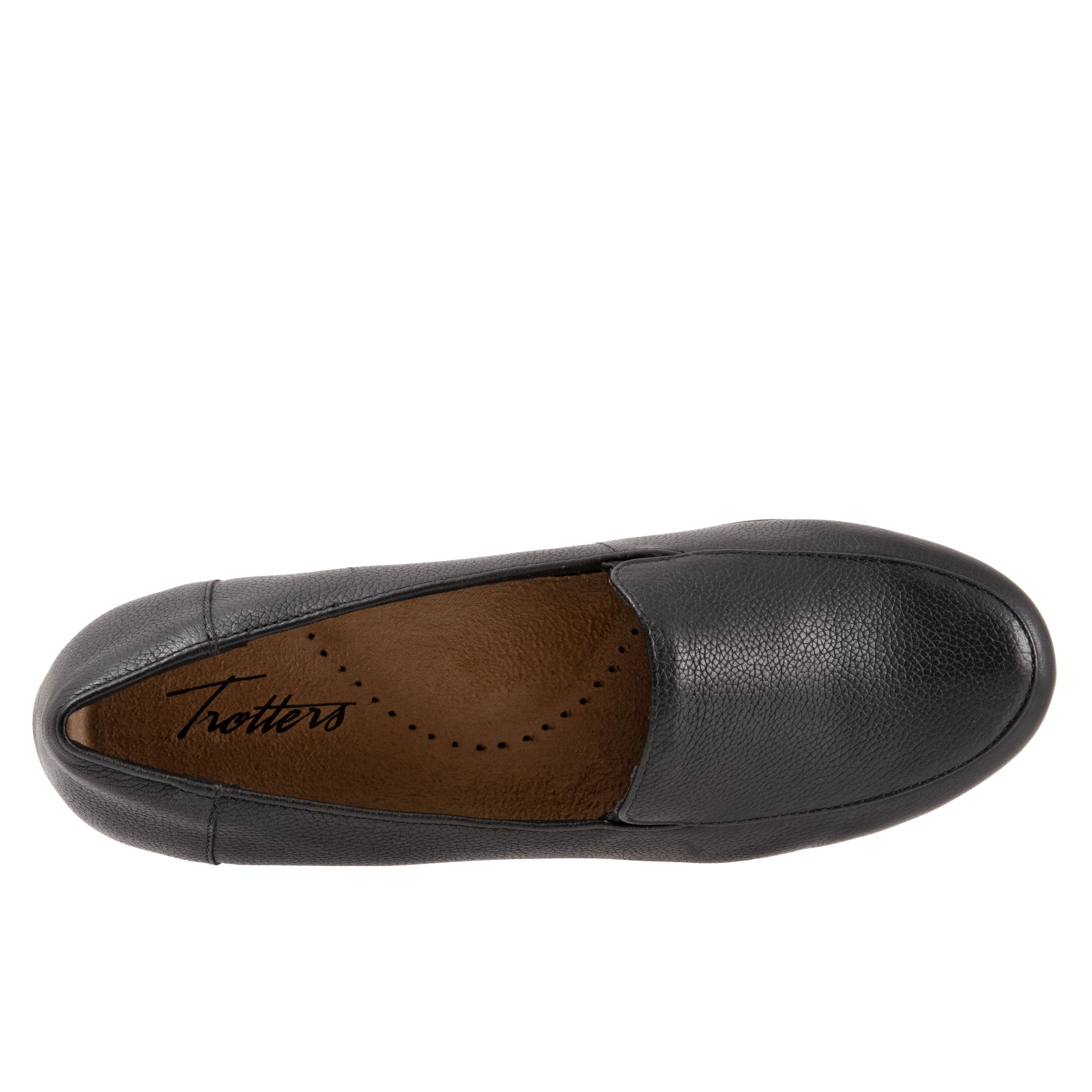 Deanna Black Leather Loafer Shoes