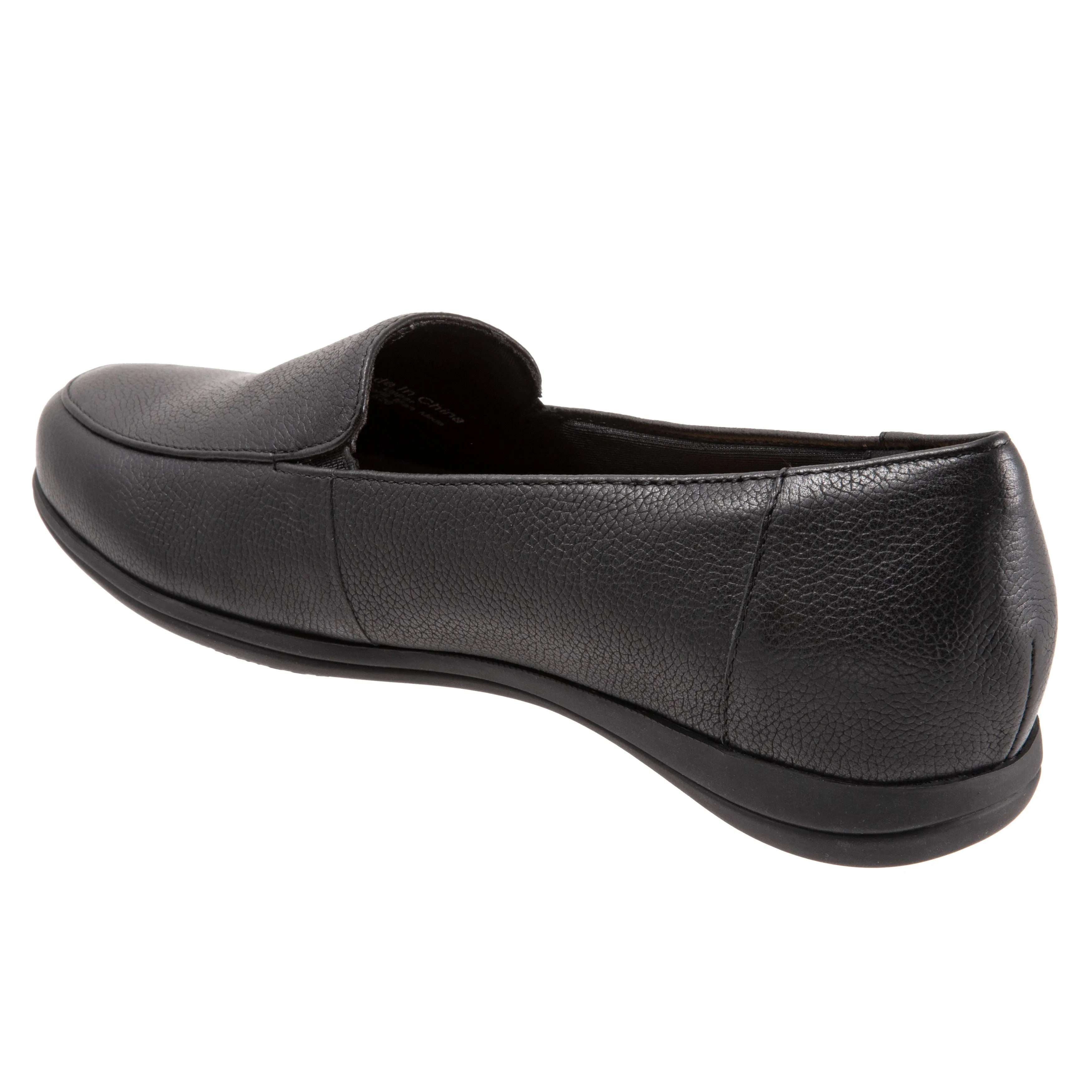 Deanna Black Leather Loafer Shoes