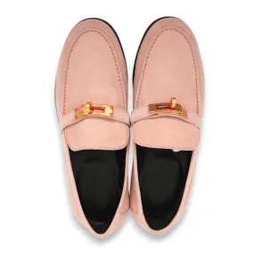 Destin 36 Rose Opaline Loafers in Suede Leather, Rose Gold hardware