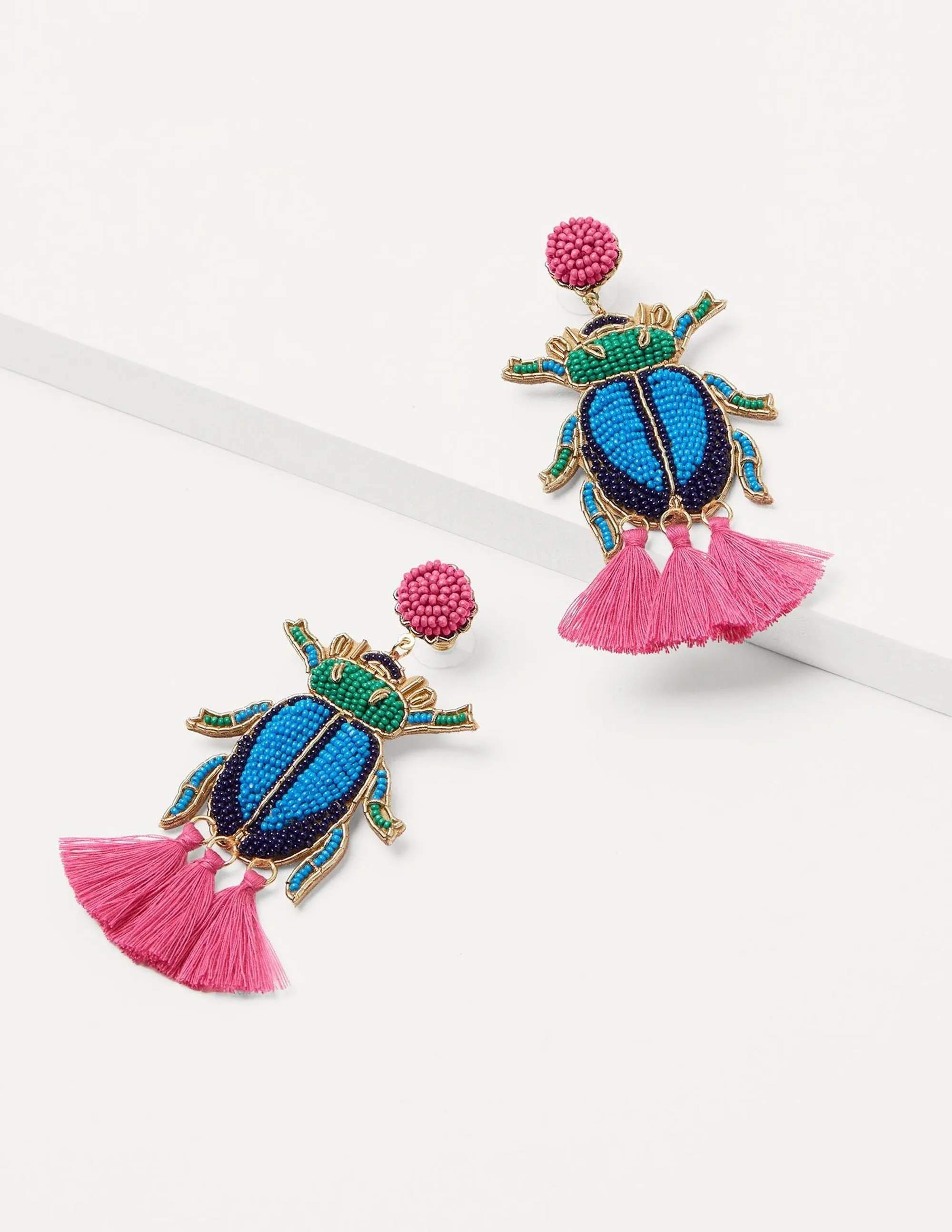 Embellished Beaded Earrings-Beetle