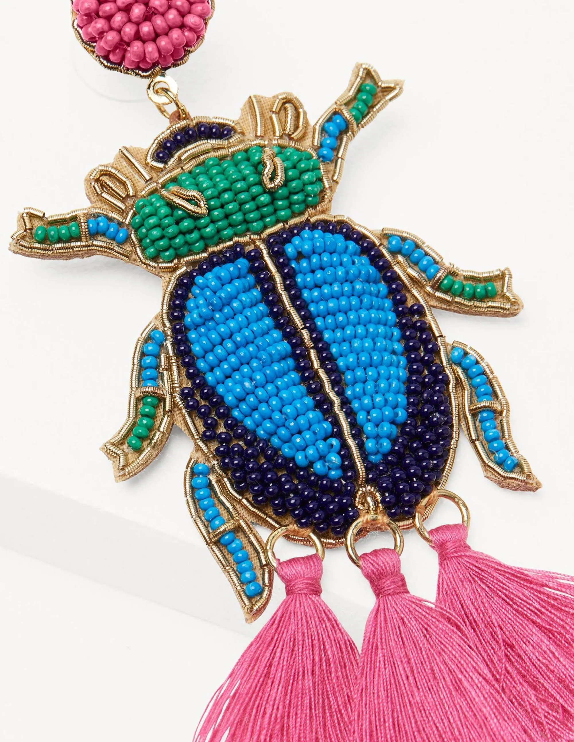 Embellished Beaded Earrings-Beetle