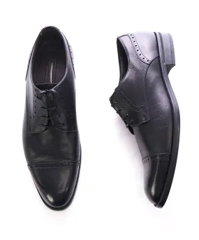 ERMENEGILDO ZEGNA - Black Diamond Brogue Cap Toe Oxfords - 11