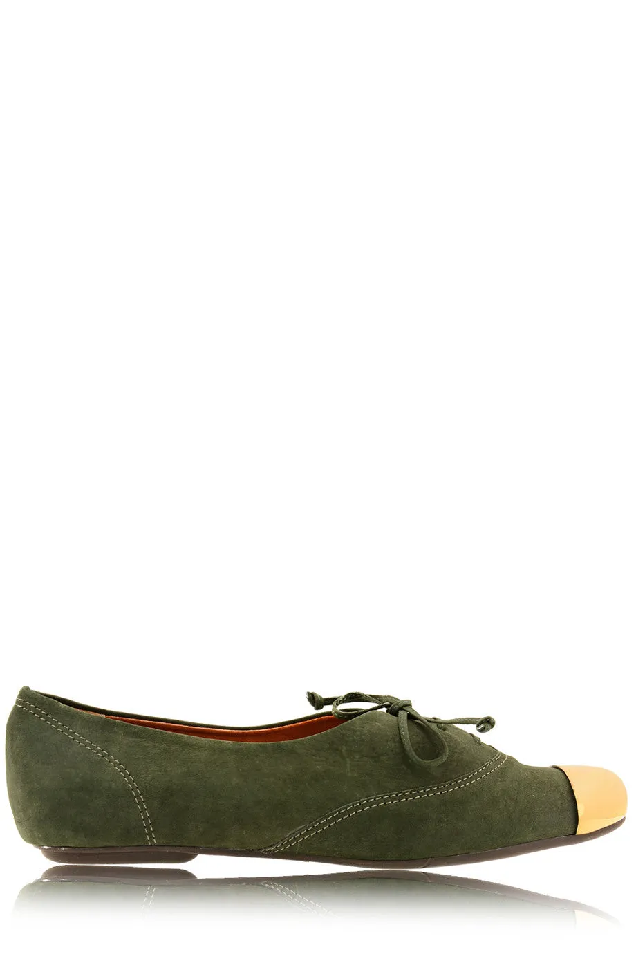 ESTER Olive Lace Up Flats