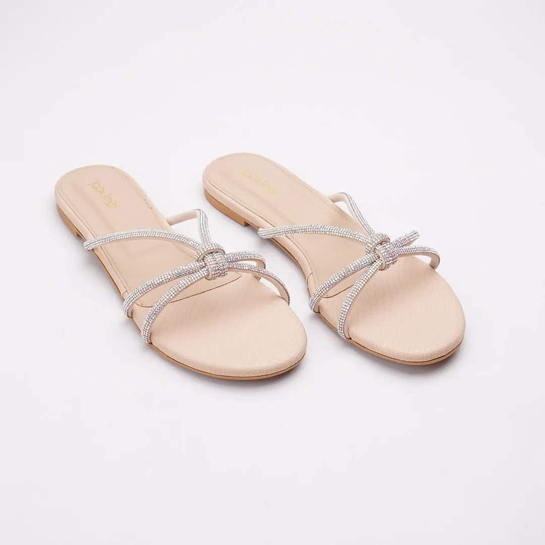 Gem-Knotted Flats Beige