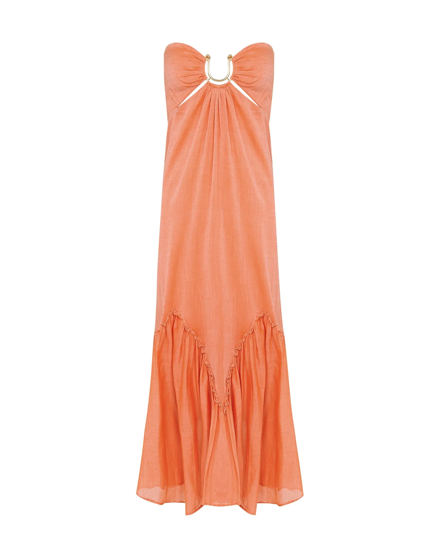 Harper Detail Long Dress (exchange only) - Grapefruit