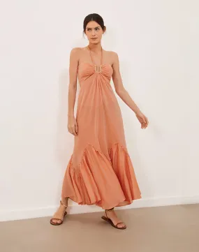 Harper Detail Long Dress (exchange only) - Grapefruit