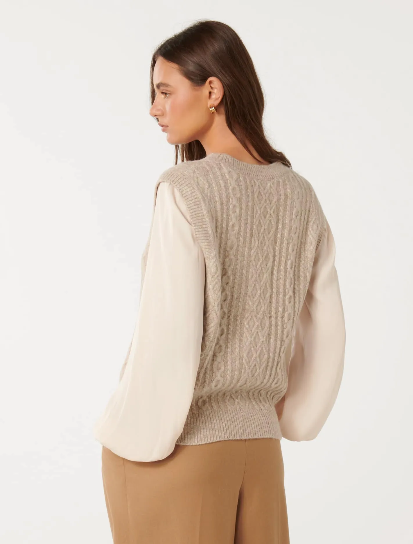 Indie Cable Knit Tabard Sweater