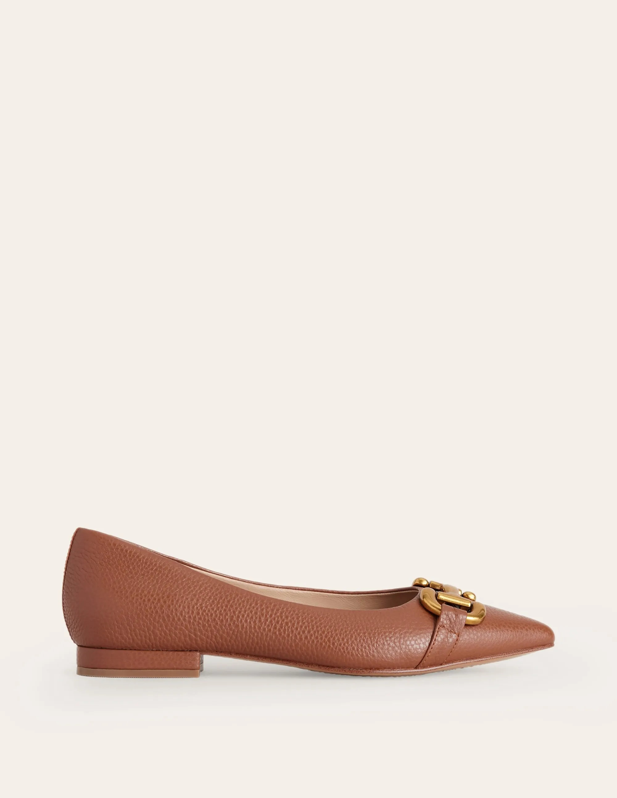 Iris Snaffle Ballet Flat-Tan