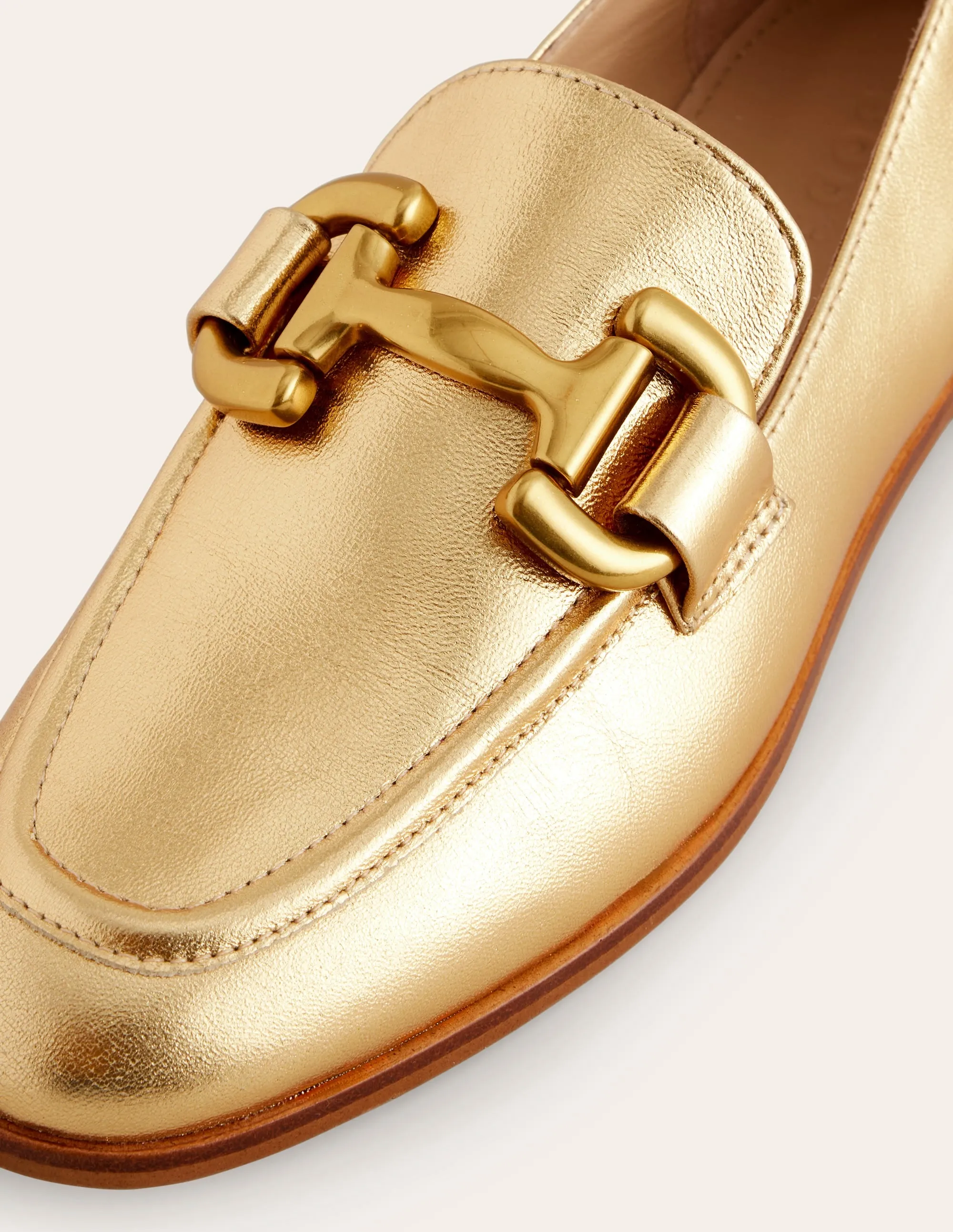 Iris Snaffle Loafers-Gold Leather