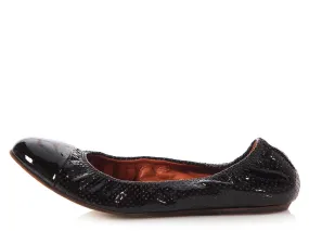 Lanvin Brown Perforated Cap Toe Ballet Flats