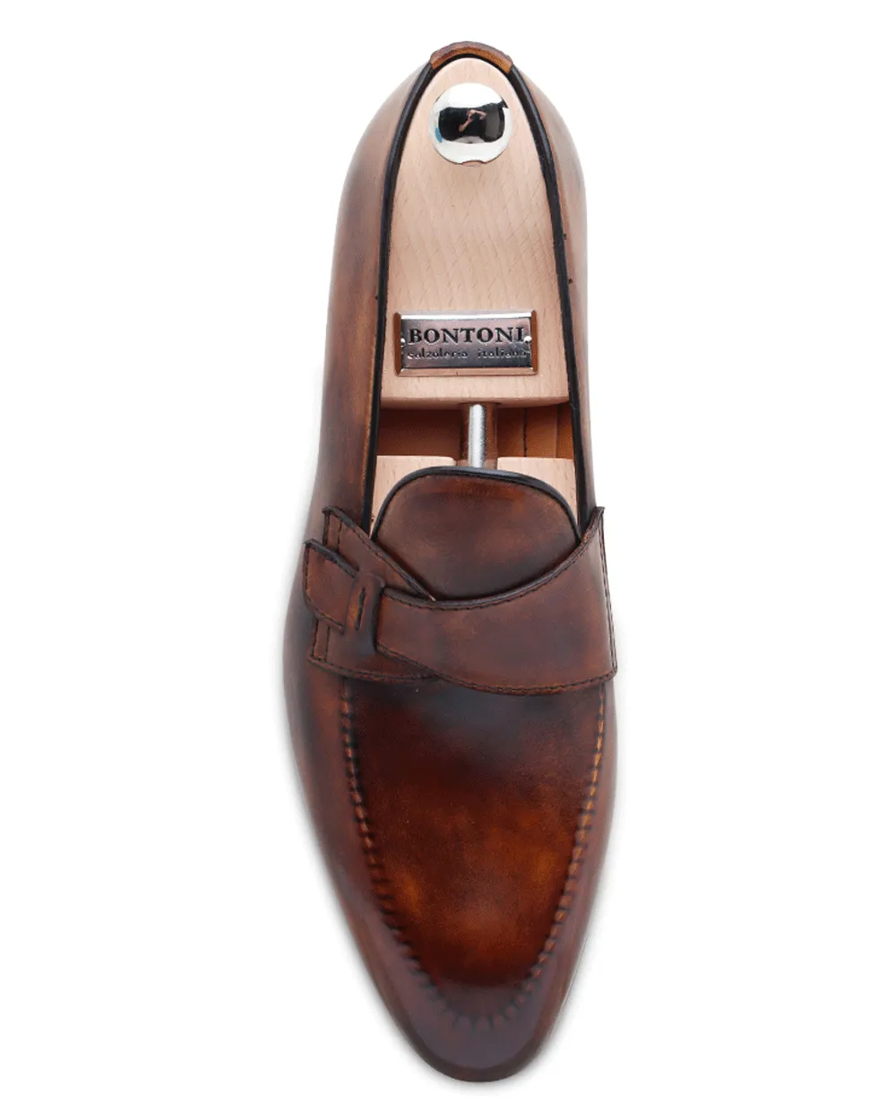 Leather Single Monkstrap Loafer in Bruciato