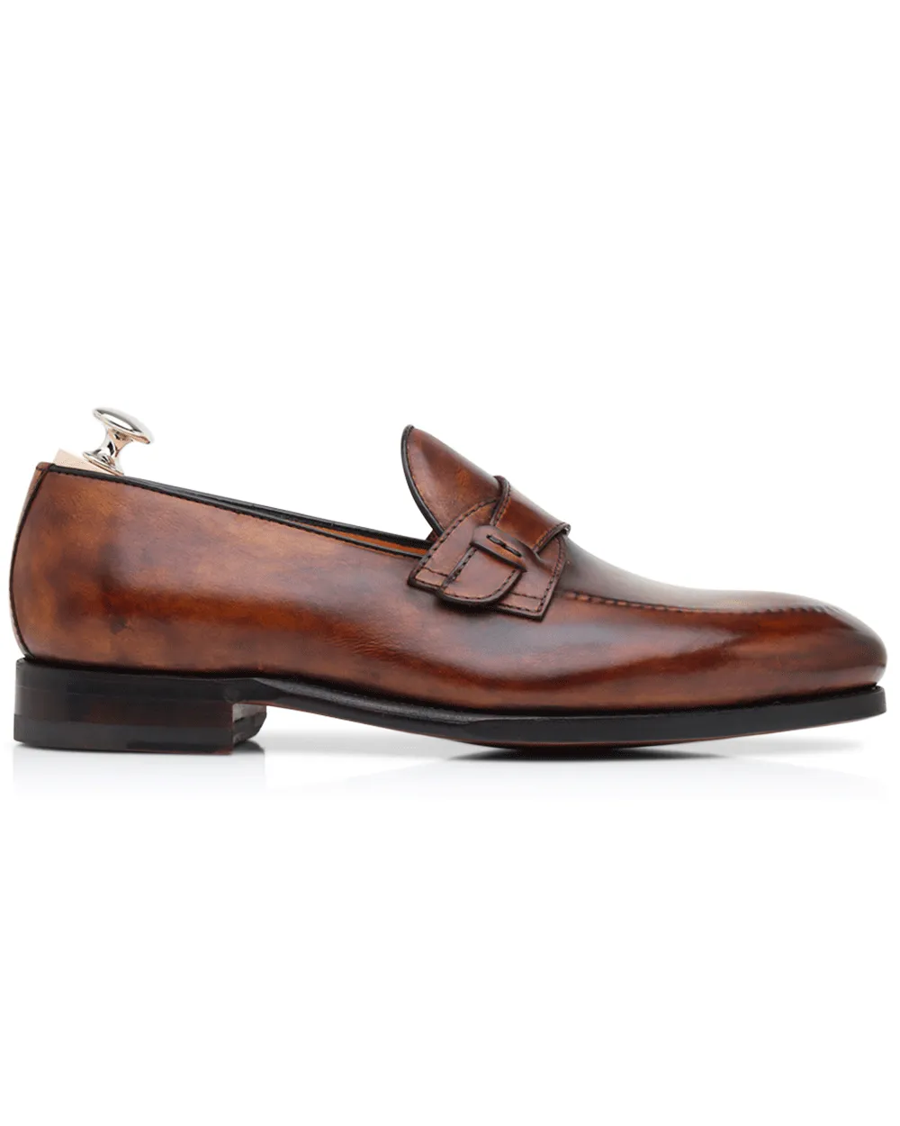 Leather Single Monkstrap Loafer in Bruciato