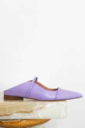 Lilac pointed toe flat mules RRP £495