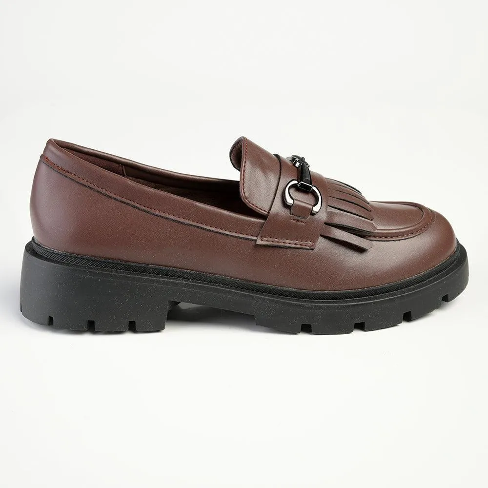 Madison Bess Fringe Loafer - Brown