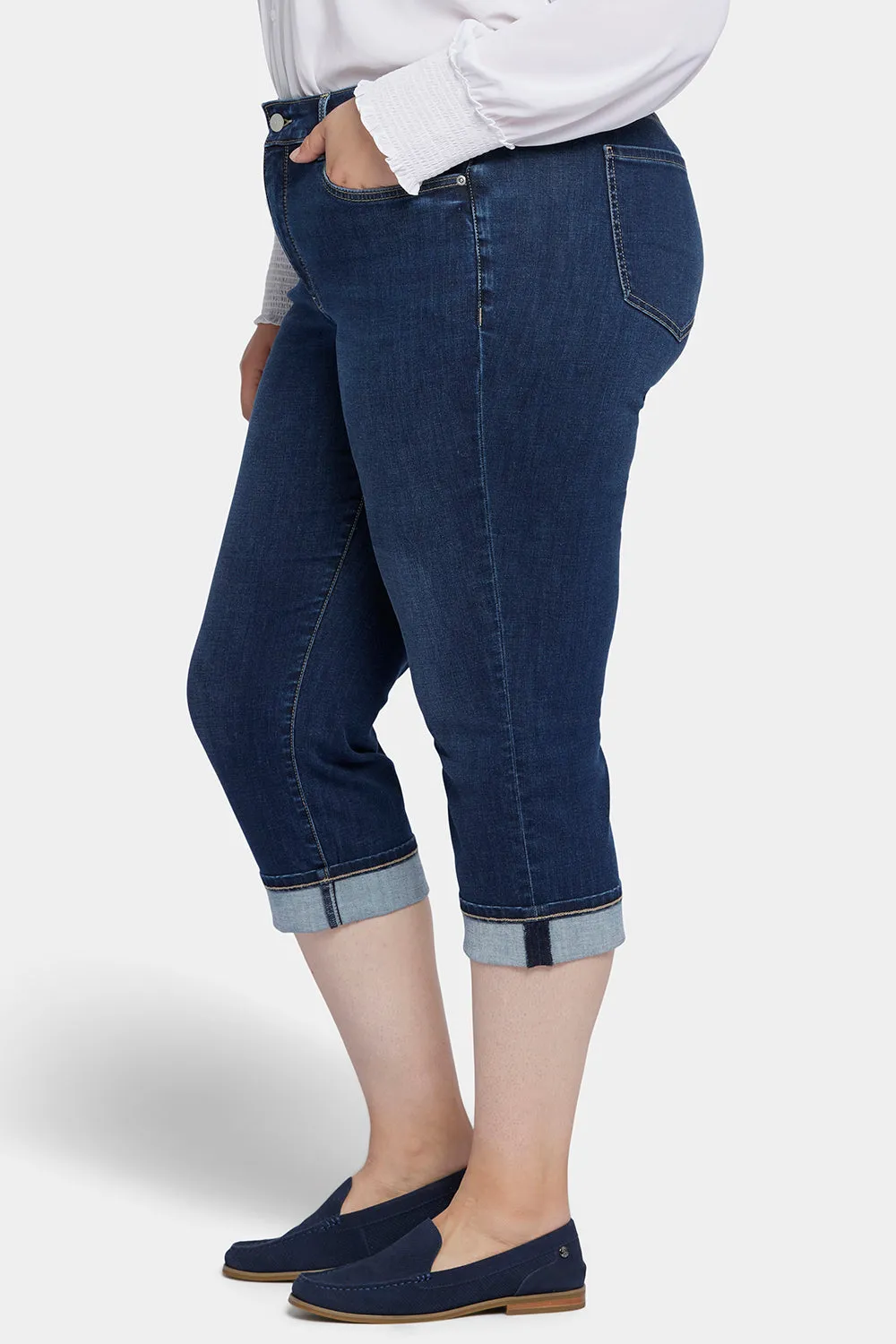 Marilyn Straight Crop Jeans In Plus Size - Cambridge