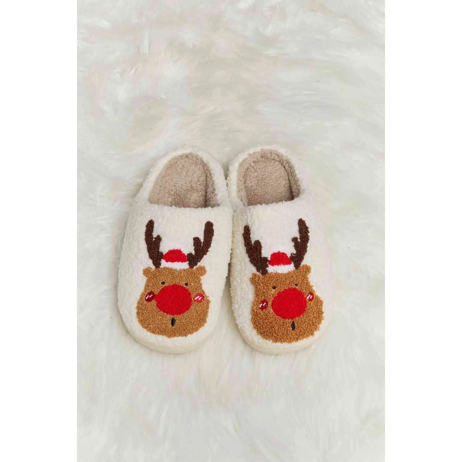 Melody Rudolph Print Plush Slide Slippers