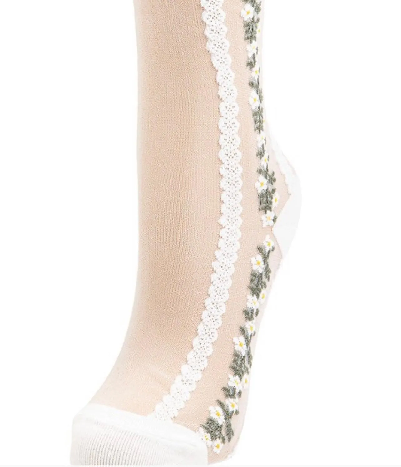 Mesh flower ankle socks