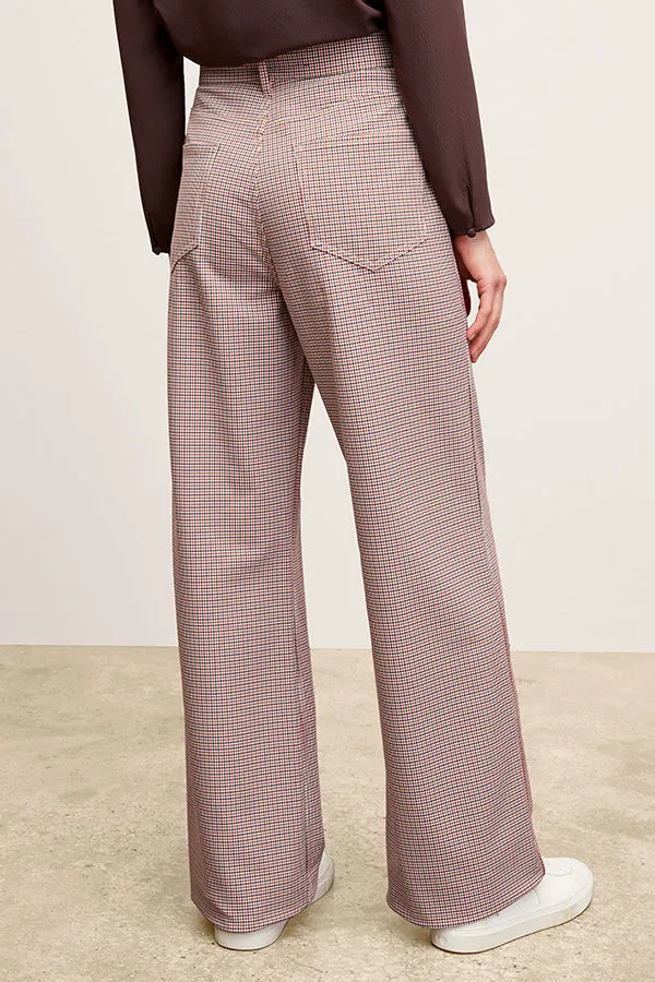 Milo Wide-Leg Jean - Stretch Twill :: Mini Check