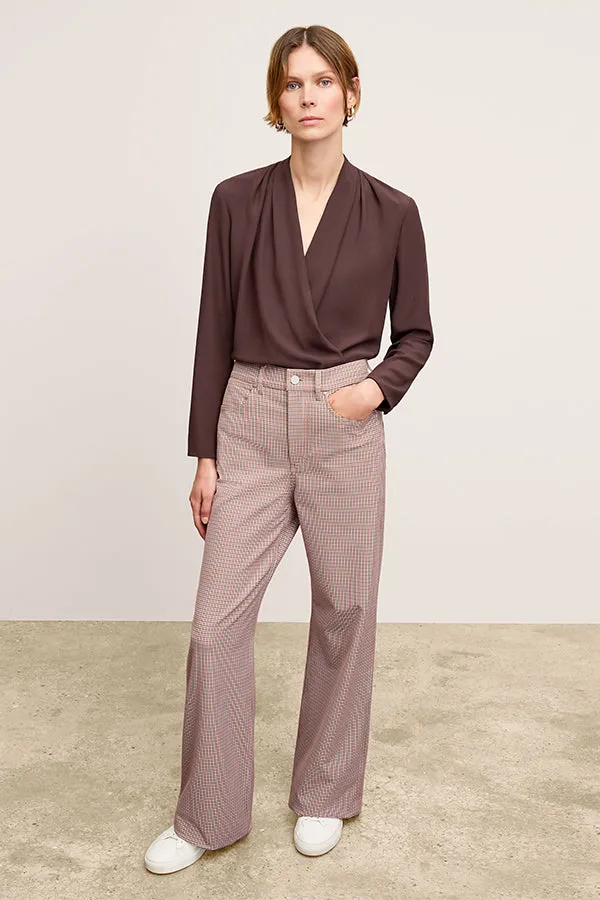 Milo Wide-Leg Jean - Stretch Twill :: Mini Check