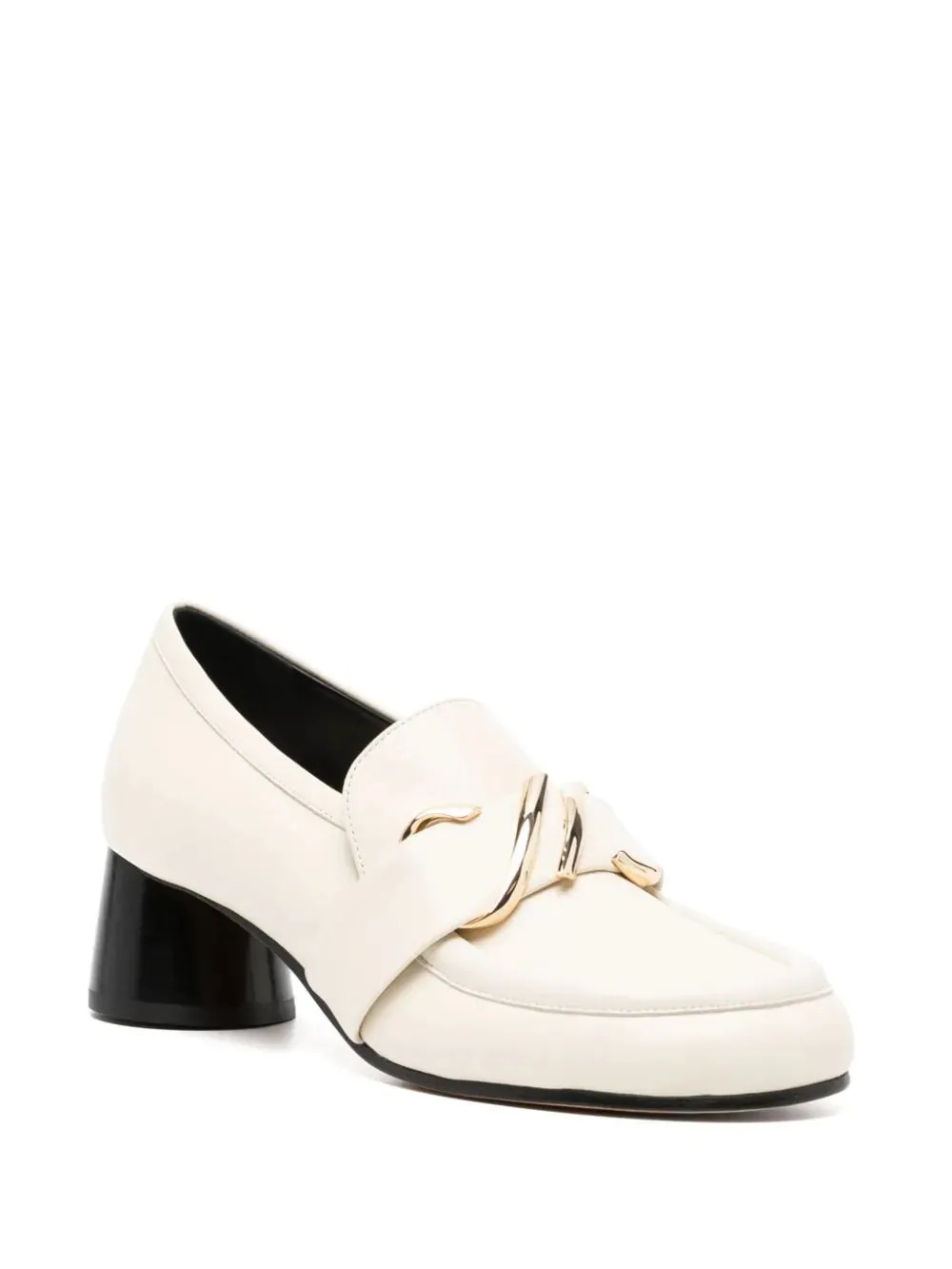 Monogram Heeled Loafer in Cream